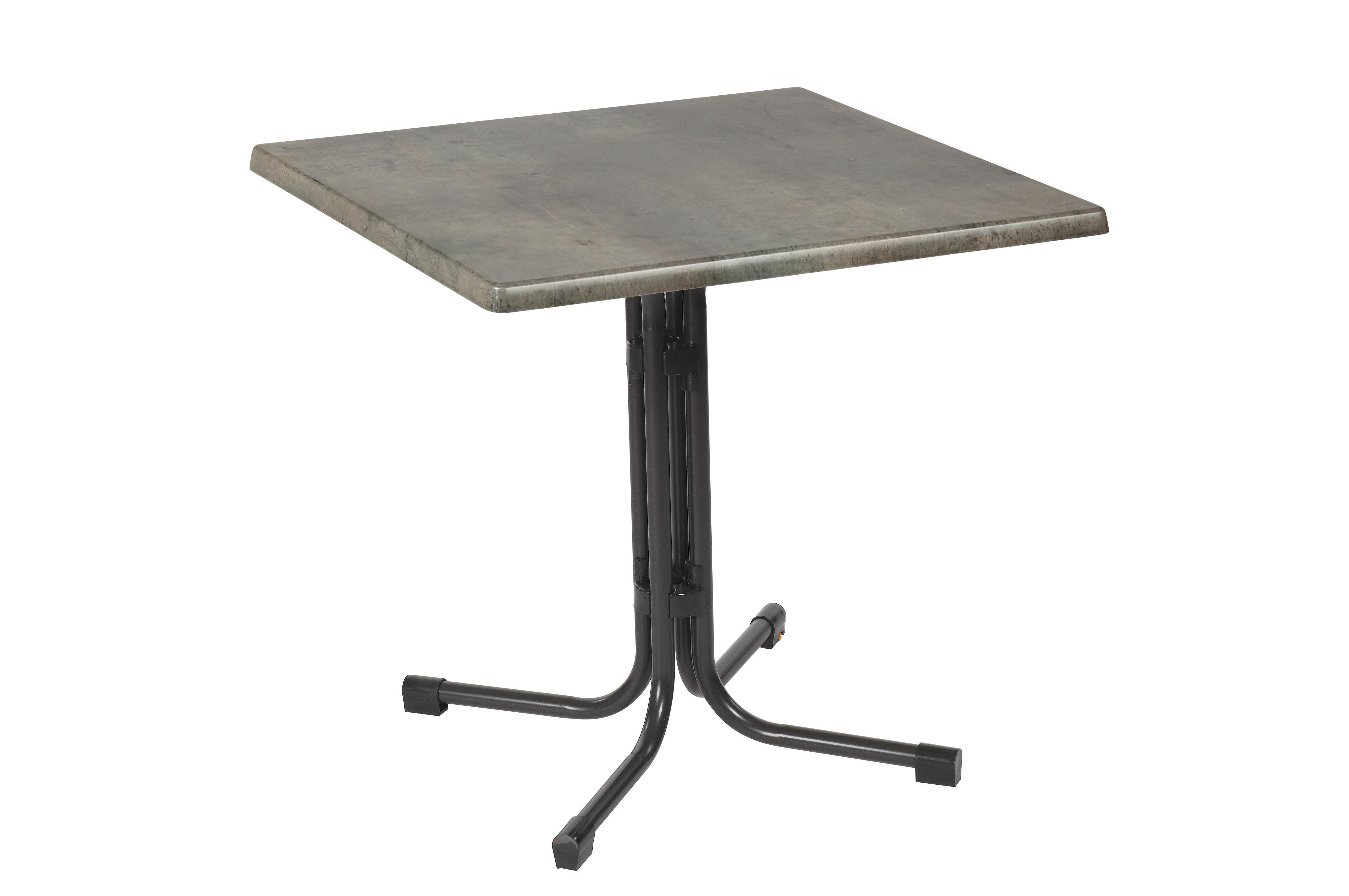 Gartentisch klappbar Acamp Metall/Holzwerkstoff L: 80 cm - Anthrazit/Grau, Basics, Holzwerkstoff/Metall (80/80/72cm)