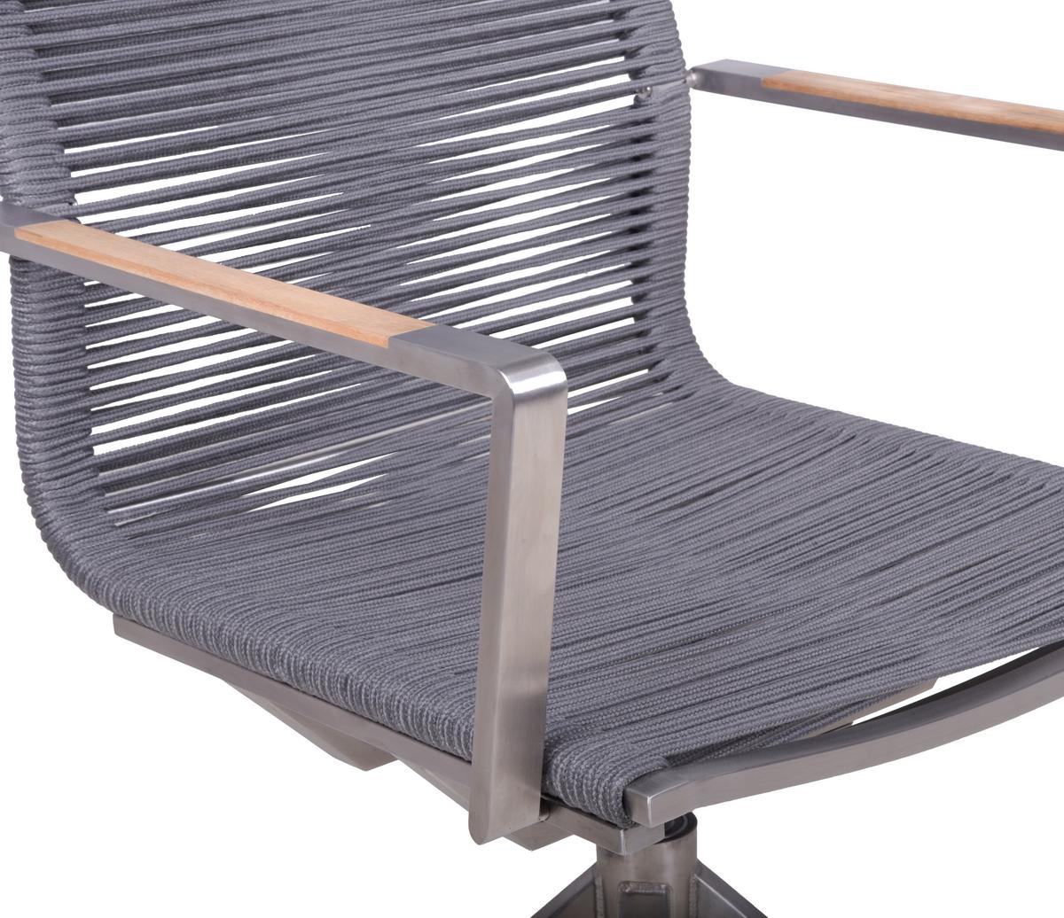 Gartenstuhl-Set Rubiera Anthrazit/Teak 2er-Set - Anthrazit/Silberfarben, Basics, Holz/Kunststoff (63/95/54cm) - Gardenson