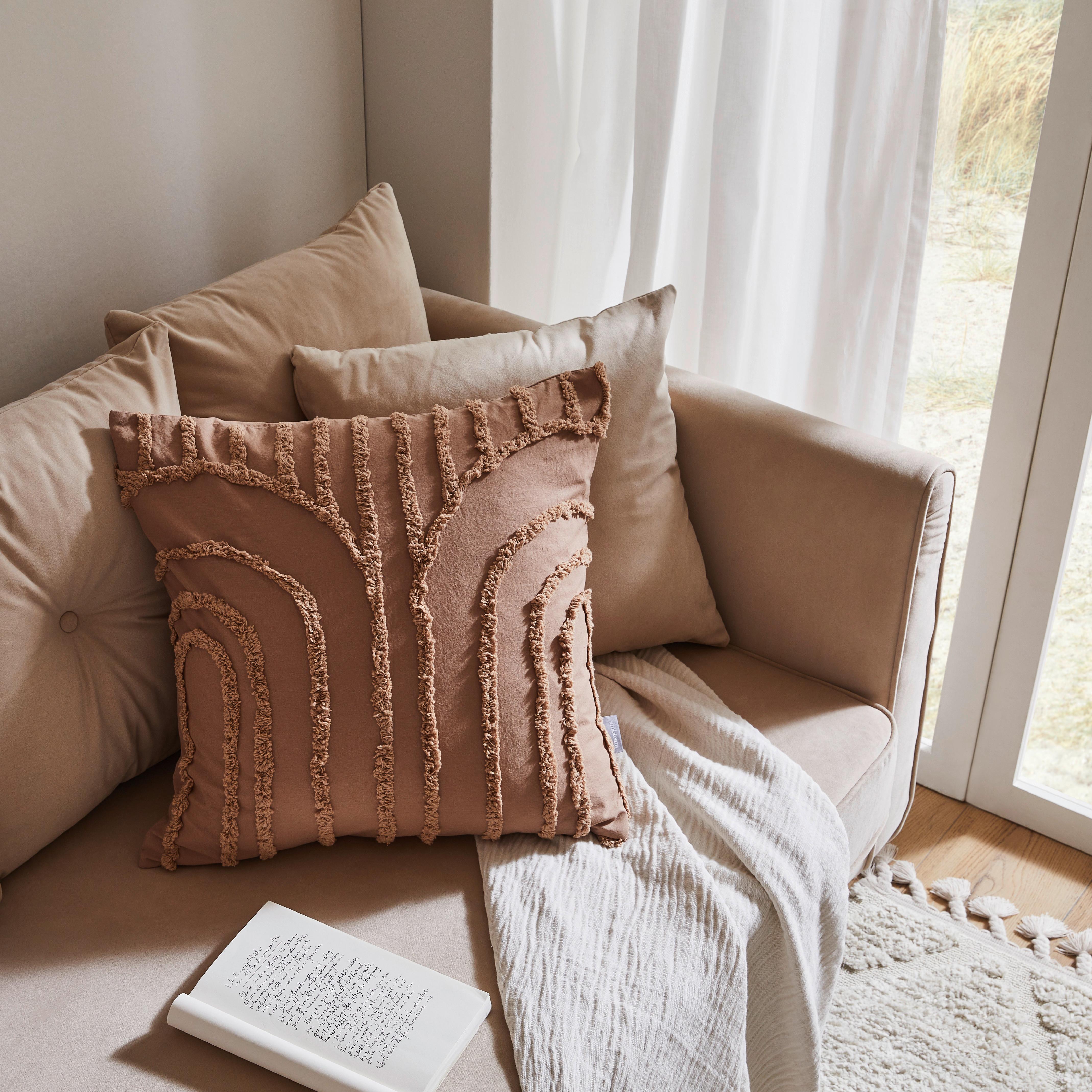 PODUSZKA DEKORACYJNA NOYONA -TREND- - jasnobrązowy, Modern, tkanina (50/50cm) - Ambiente