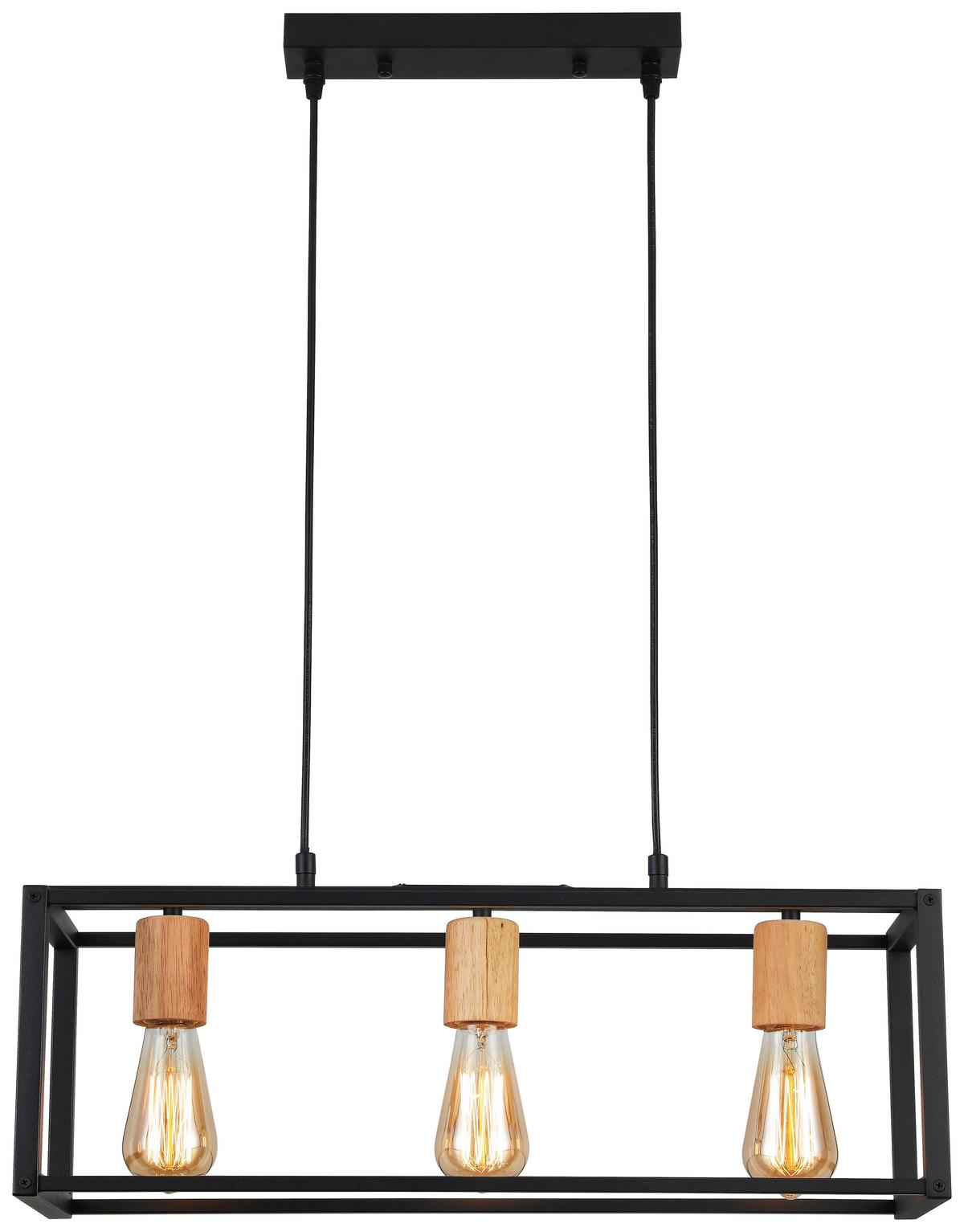 LAMPA WISZĄCA ISGARD - kolor naturalny/czarny, Modern, metal/drewno (60/20/120cm) - Bessagi Home