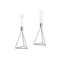 Kerzenhalter-Set Silberfarben 2-teilig - Silberfarben, Basics, Metall (9,5/16,5cm) - Echtwerk