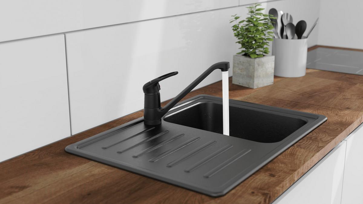 Küchenarmatur Grande in Schwarz matt - Schwarz, Lifestyle, Kunststoff/Metall (5,5/20/27cm) - Schütte
