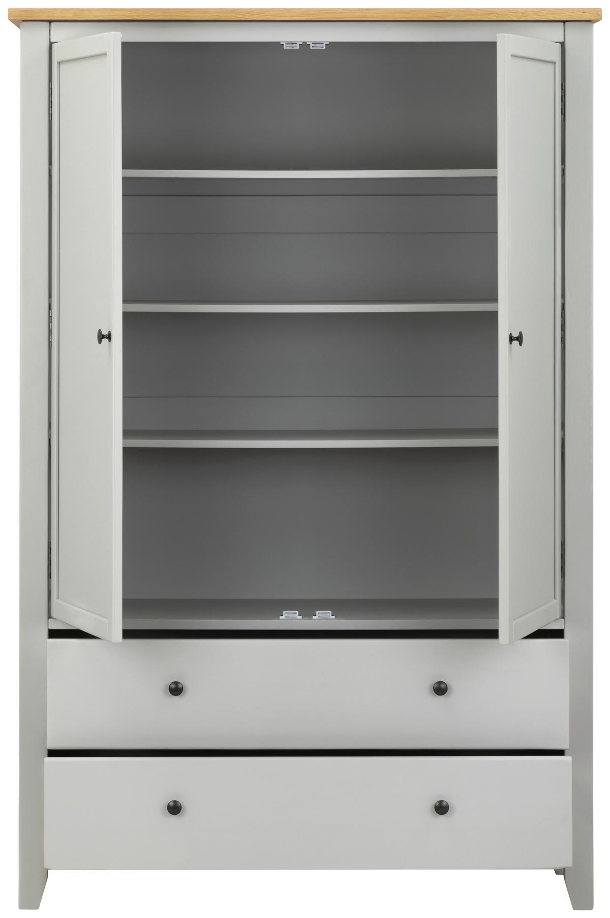 SZAFA DO PRZEDPOKOJU BETTI - kolor srebrny/kolor naturalny, Lifestyle, materiał drewnopochodny/metal (120/180/45cm) - MID.YOU