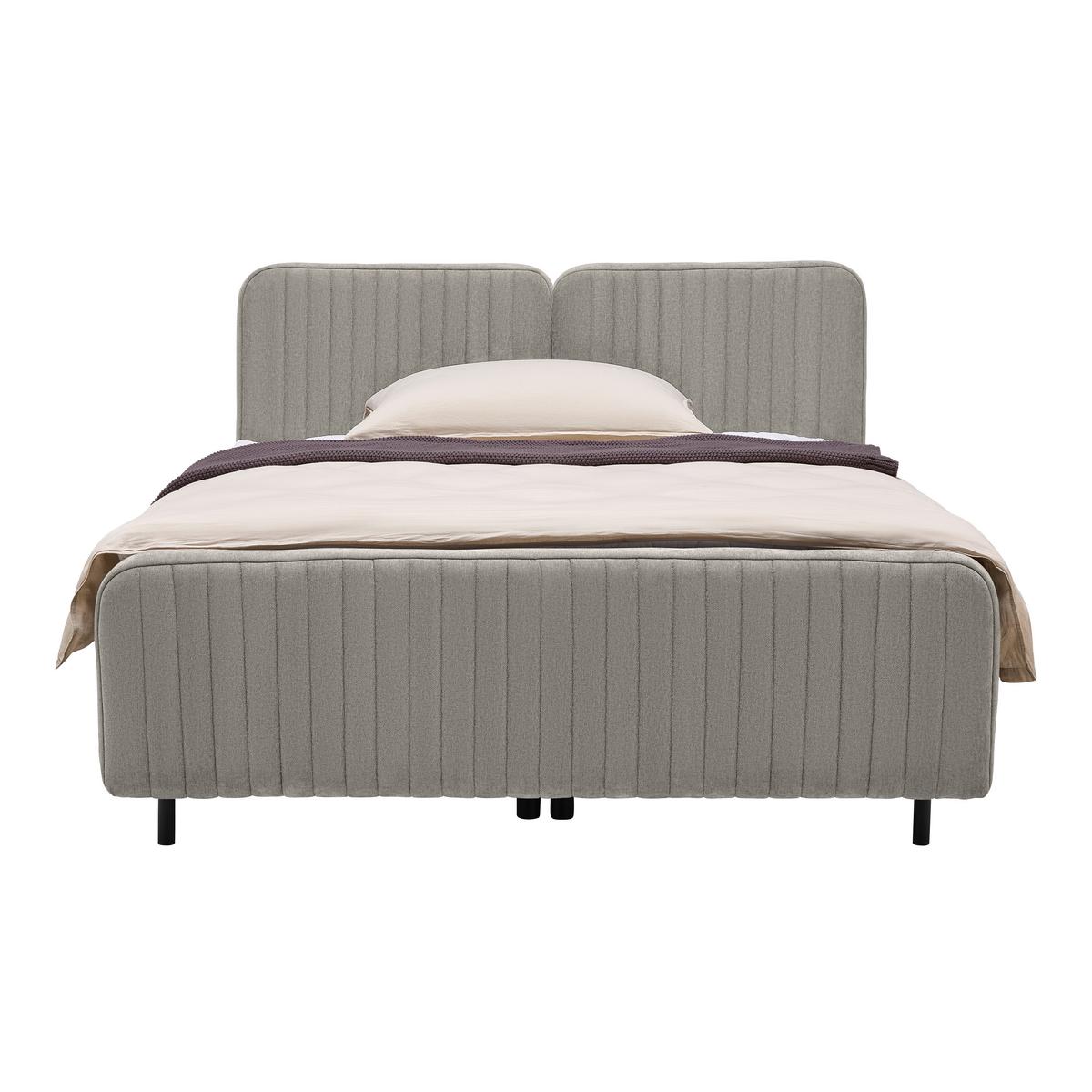 Boxbett Livetto Dunkelgrau ca. 180x200cm - Dunkelgrau/Schwarz, KONVENTIONELL, Holz/Textil (180/200cm) - Mömax