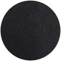 Untersetzer Jette aus Leder Ø ca. 10cm - Schwarz, Leder (10cm) - Premium Living