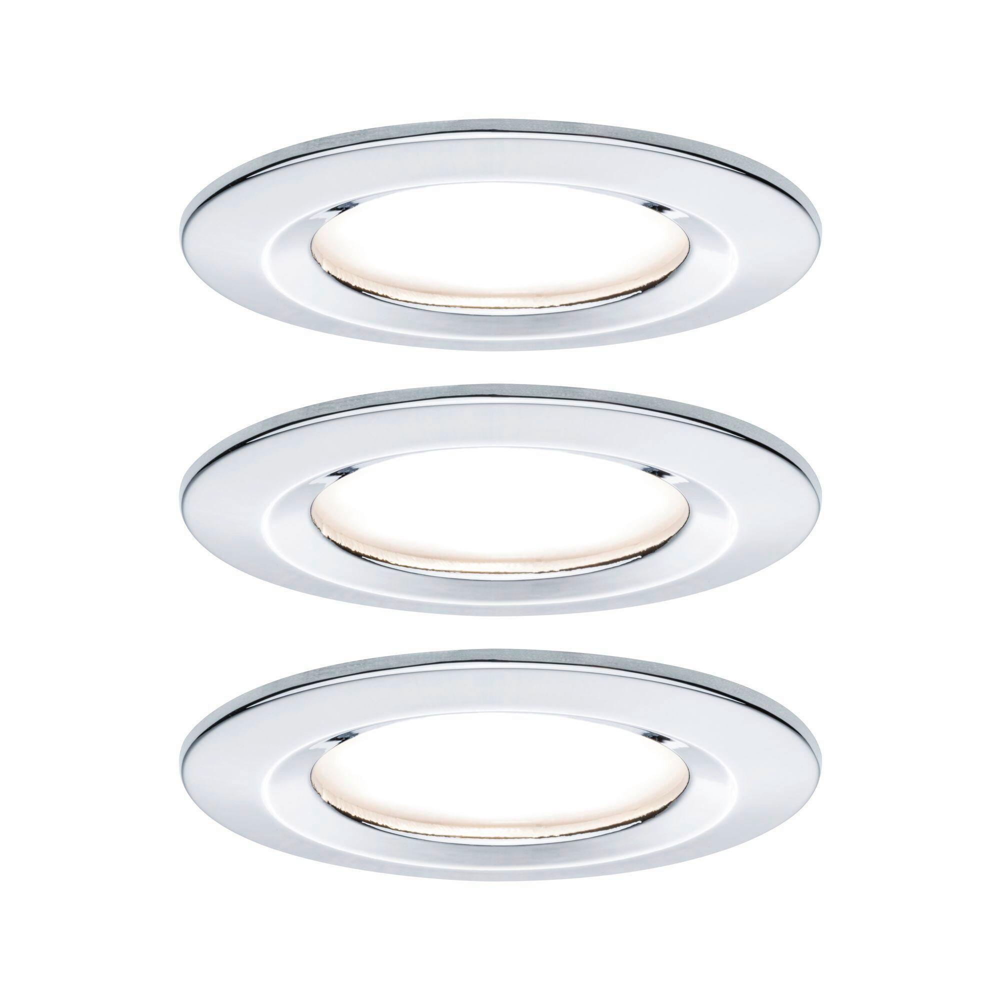 LED-Deckenleuchte Nova max. 3x 6,5 Watt, 3-teilig - Chromfarben/Alufarben, Basics, Metall (7,8cm) - Paulmann