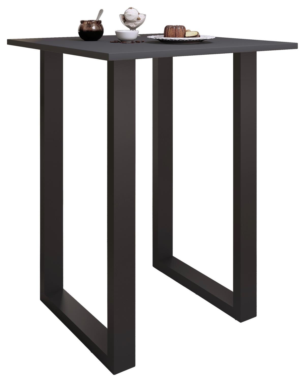 Bartisch XONA Anthrazit/ Schwarz ca.80x102x80cm - Anthrazit/Silberfarben, KONVENTIONELL, Holzwerkstoff/Metall (80/80/102cm)