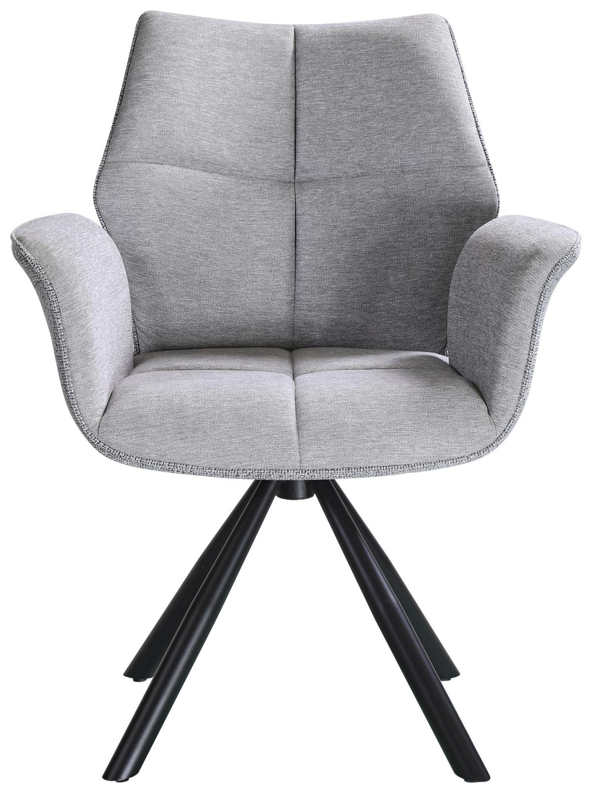 Naslanjač Antonia - siva/črna, Moderno, kovina/tekstil (45/88/62cm) - Mömax