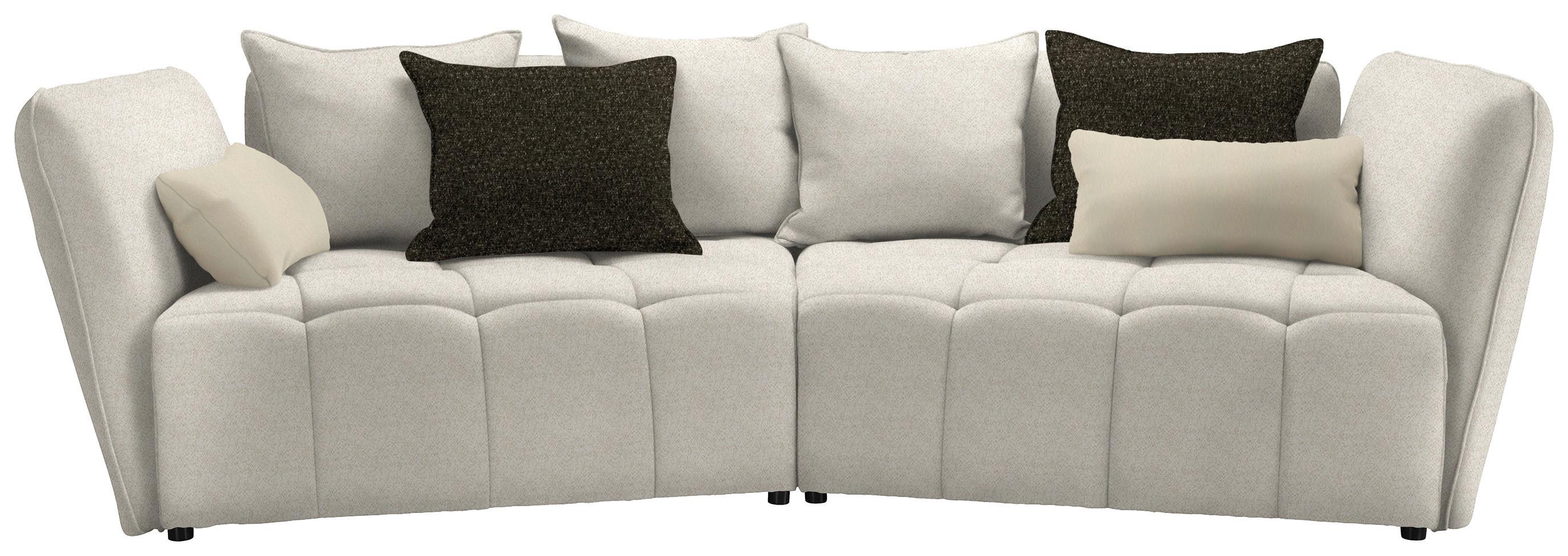 Boxspringsofa Sofi Beige - Dunkelgrün/Beige, Modern, Textil (294/93/152cm) - Premium Living