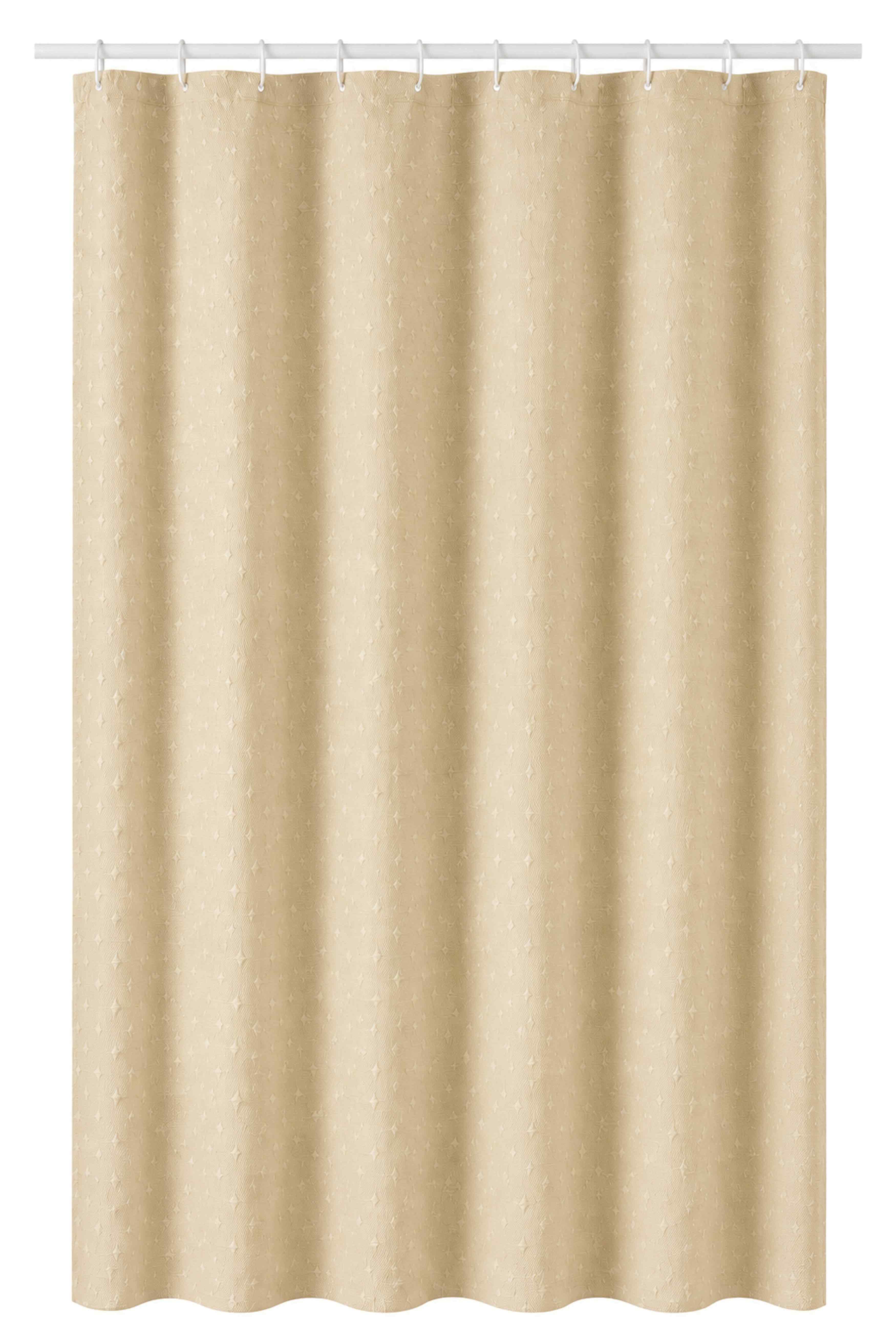 Zuhanyfüggöny Mati 180/200 - homokszínű, Basics, textil (180/200cm)