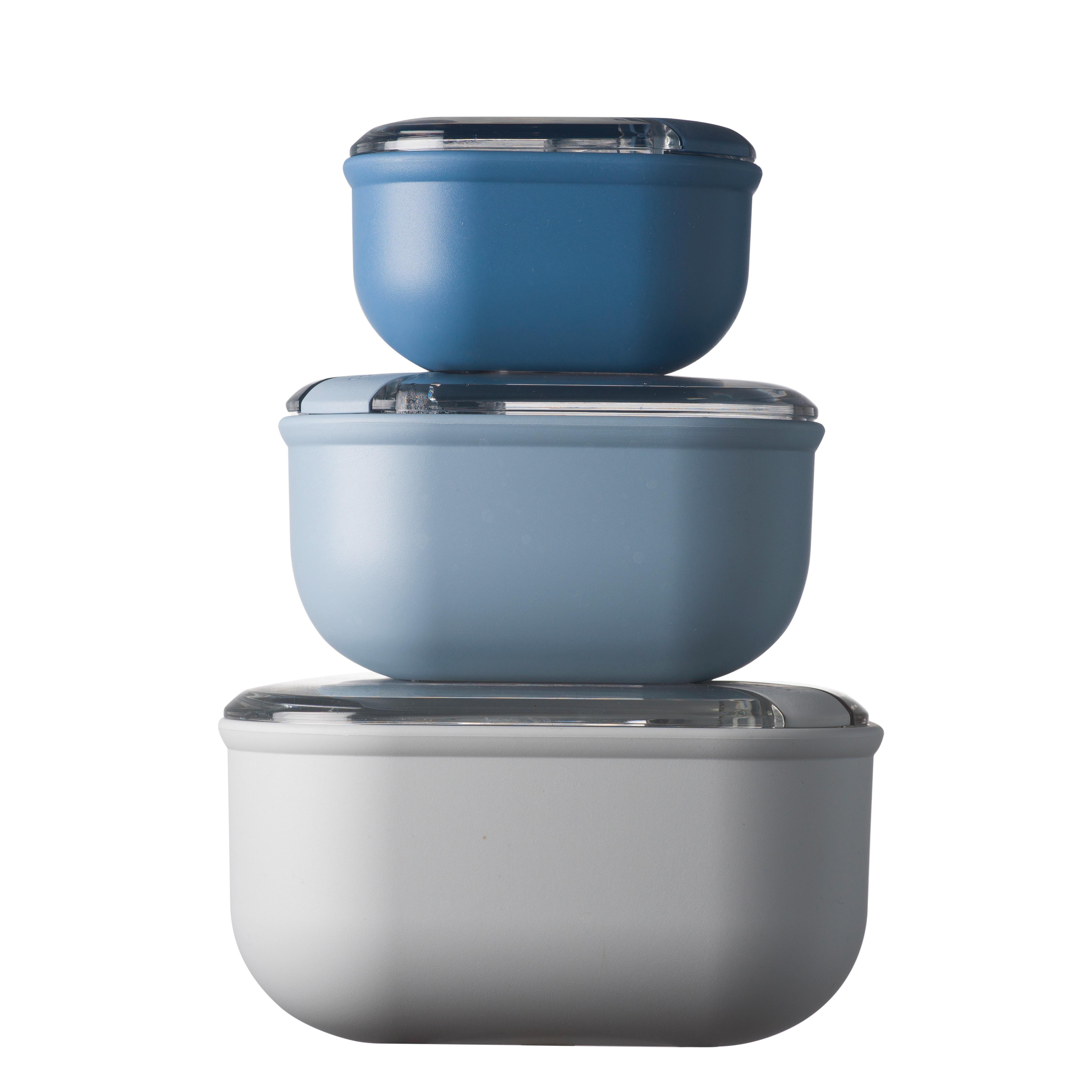 Frischhaltedosenset Sky, 3-teilig - Blau/Transparent, Basics, Kunststoff (19,5/19,5/10,5cm)