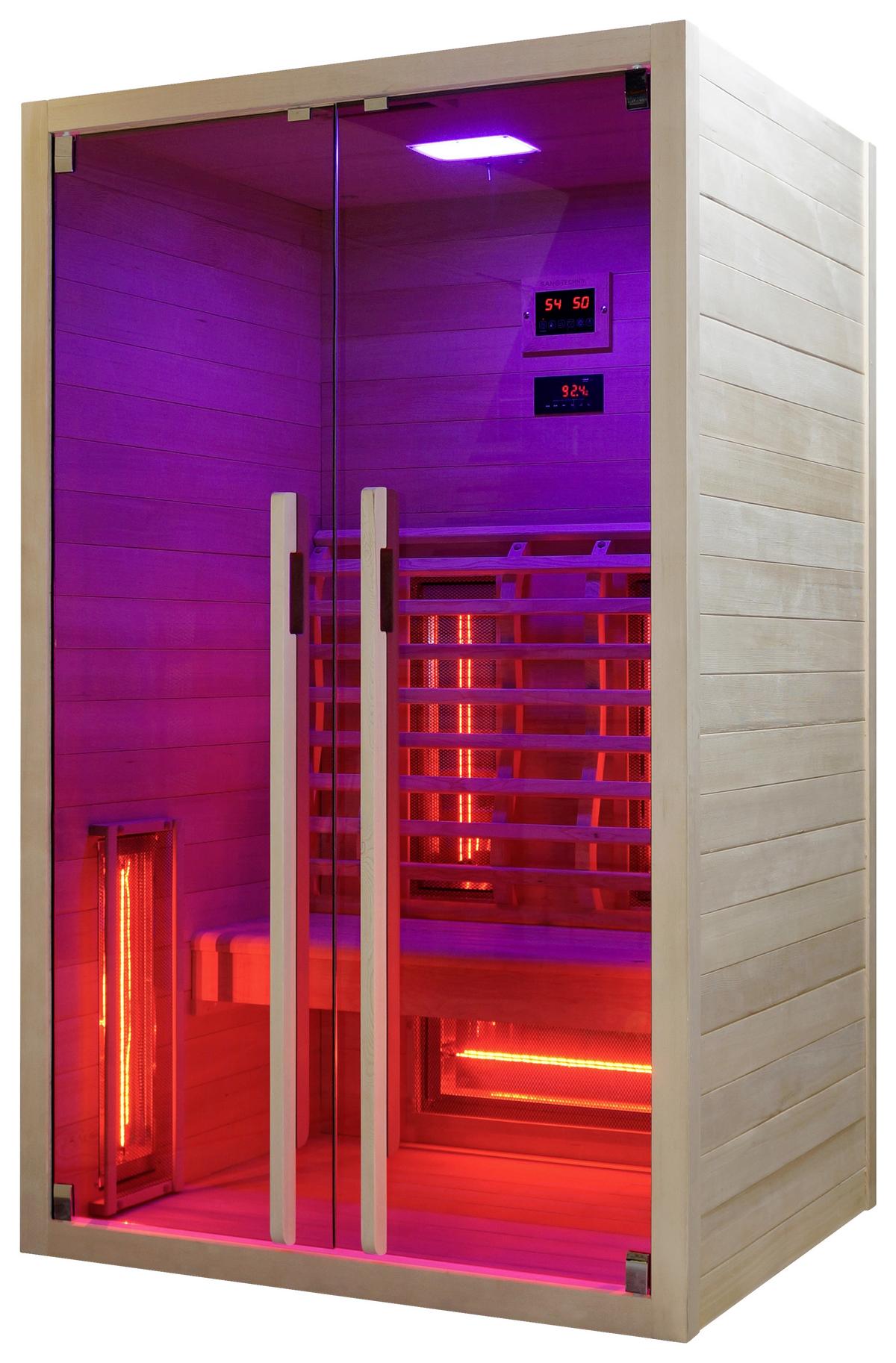 Infrarotkabine Ruby 2 in Braun ca. 120x195x100cm - Naturfarben, Basics, Holz (120/195/100cm) - Sanotechnik