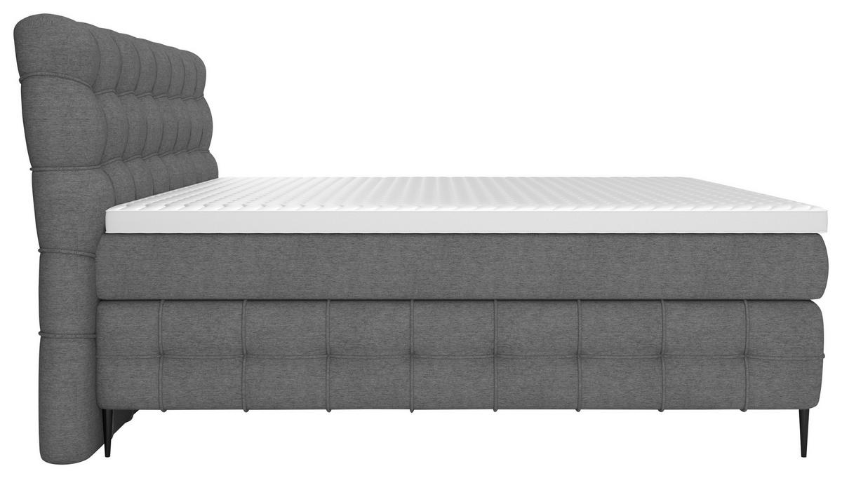 Boxspring Krevet Scarlett - tamno siva/crna, Konvencionalno, drvni materijal/drvo (160/200cm) - Premium Living