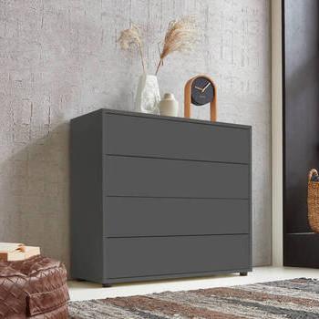 Kommode Mailand Typ 3 Anthrazit - Anthrazit/Schwarz, MODERN, Holzwerkstoff/Kunststoff (79/73/33cm) - MID.YOU