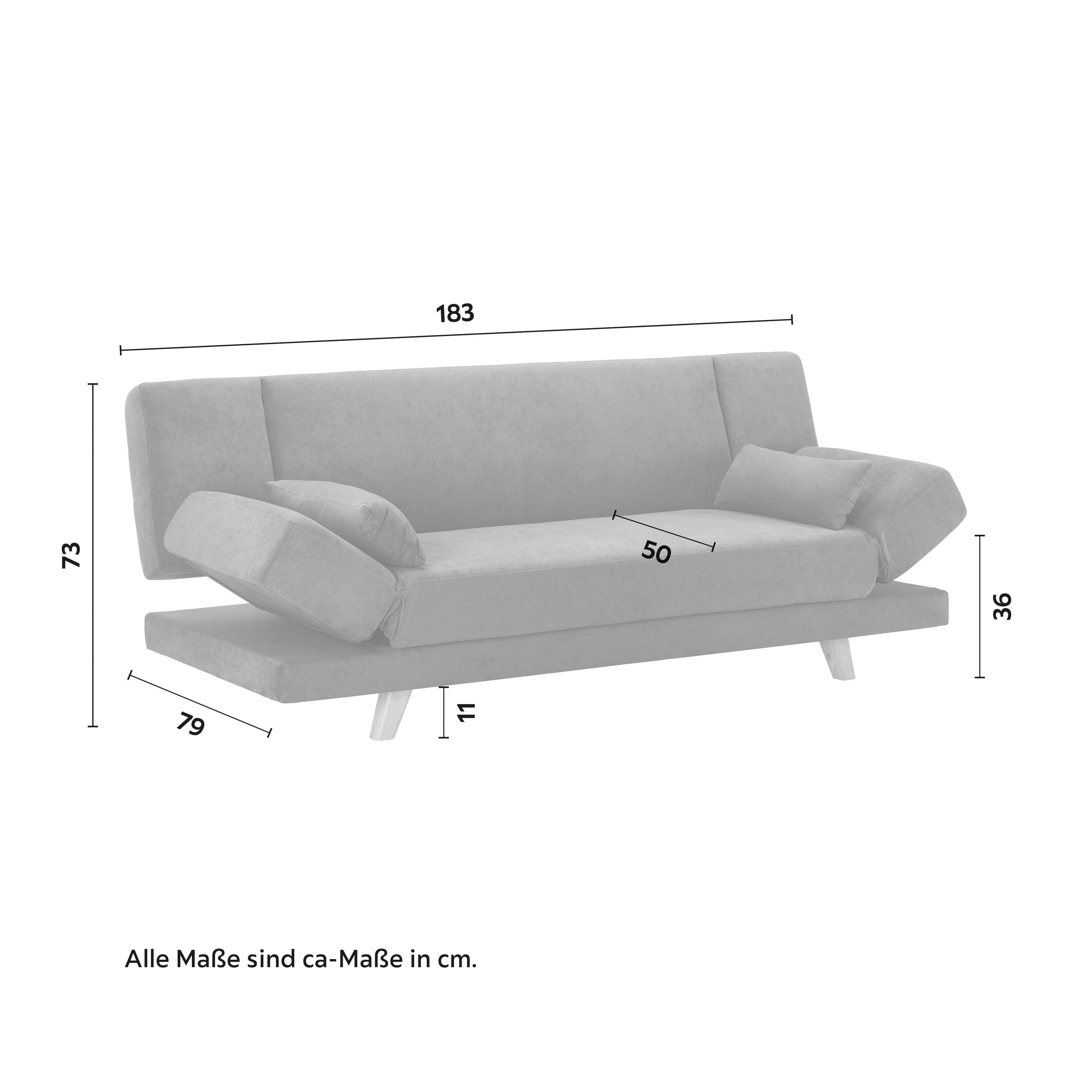 BÄDDSOFFA FUNKY - blå/naturfärgad, Modern, trä/textil (183/73/79cm) - Bessagi Home