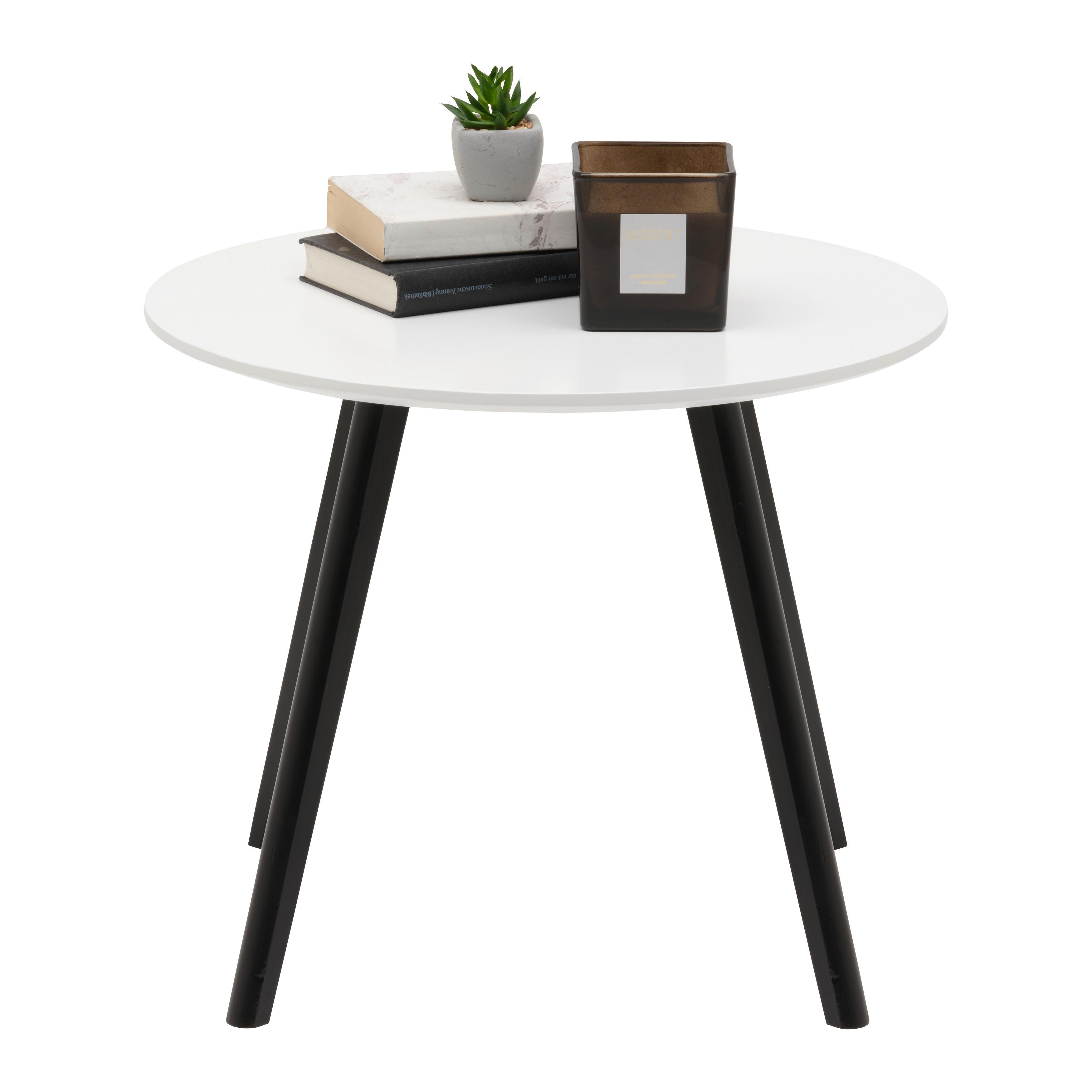 Stočić Wave - bela/crna, Moderno, drvo/pločasti materijal (50/41,5cm) - Modern Living