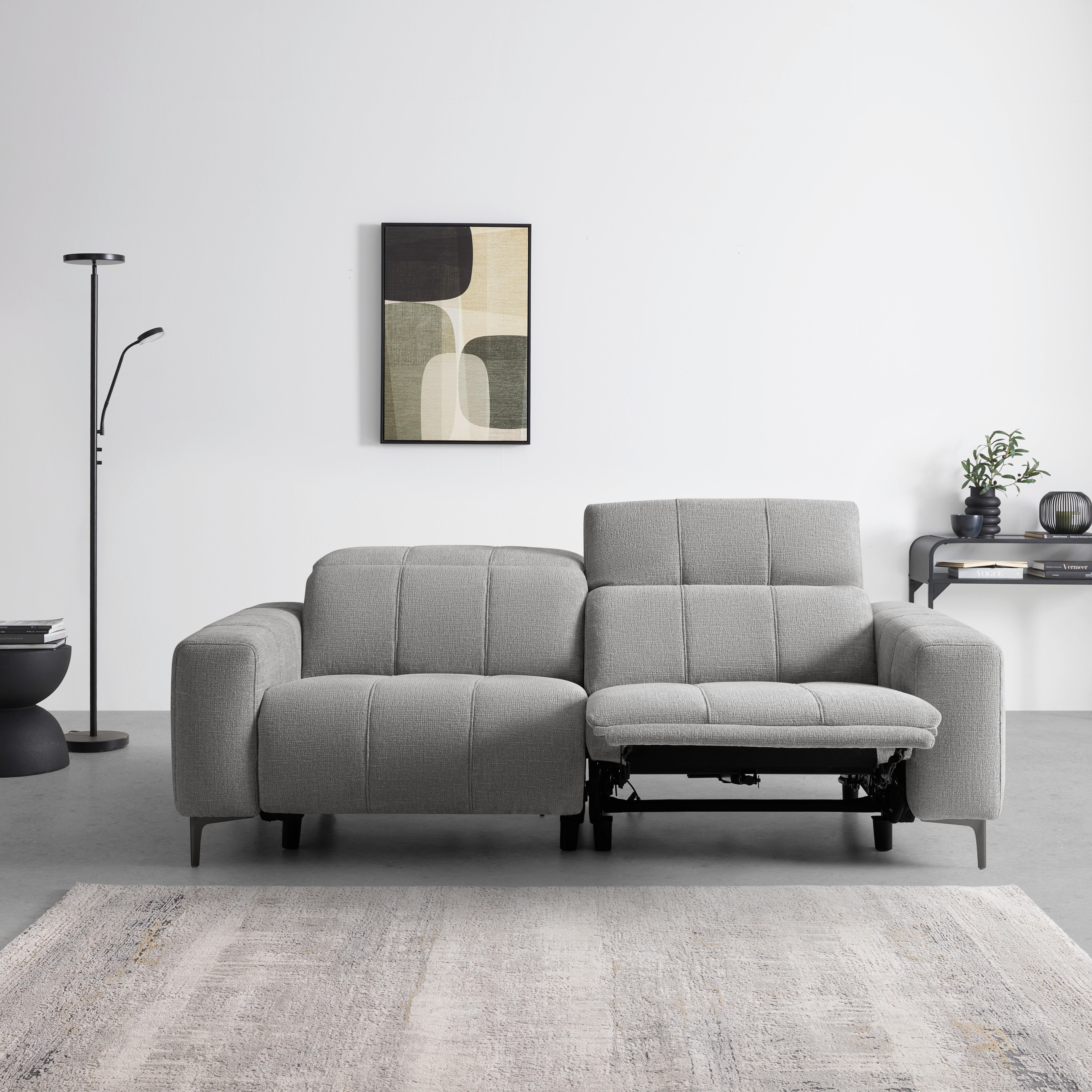 2,5-SITS SOFFA ALVARO - mörkgrå/grå, Modern, metall/trä (220/79/109cm) - Mömax
