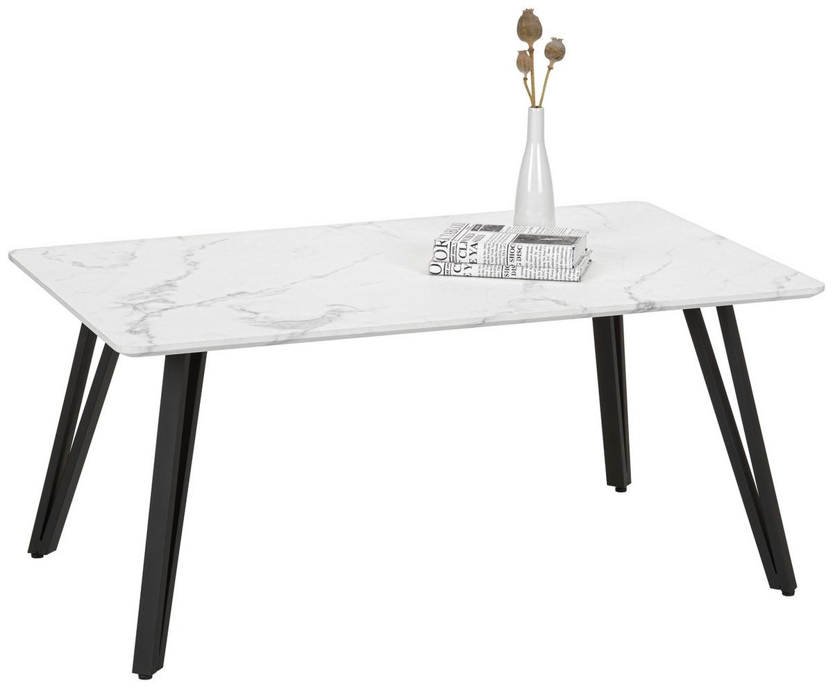 Măsuță de cafea FLORENZ - alb/negru, Modern, metal/material pe bază de lemn (100/60/45cm) - Modern Living