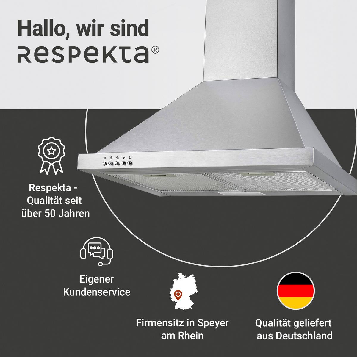 Dunstabzugshaube Dalia Edelstahl B: ca. 60 cm - Edelstahlfarben, Trend, Metall (60/70-108/50cm) - Respekta