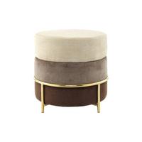 Hocker Creme/Braun ca. 48,5x46 cm - Goldfarben/Creme, Basics, Holzwerkstoff/Textil (48,5/46/48,5cm) - Kayoom