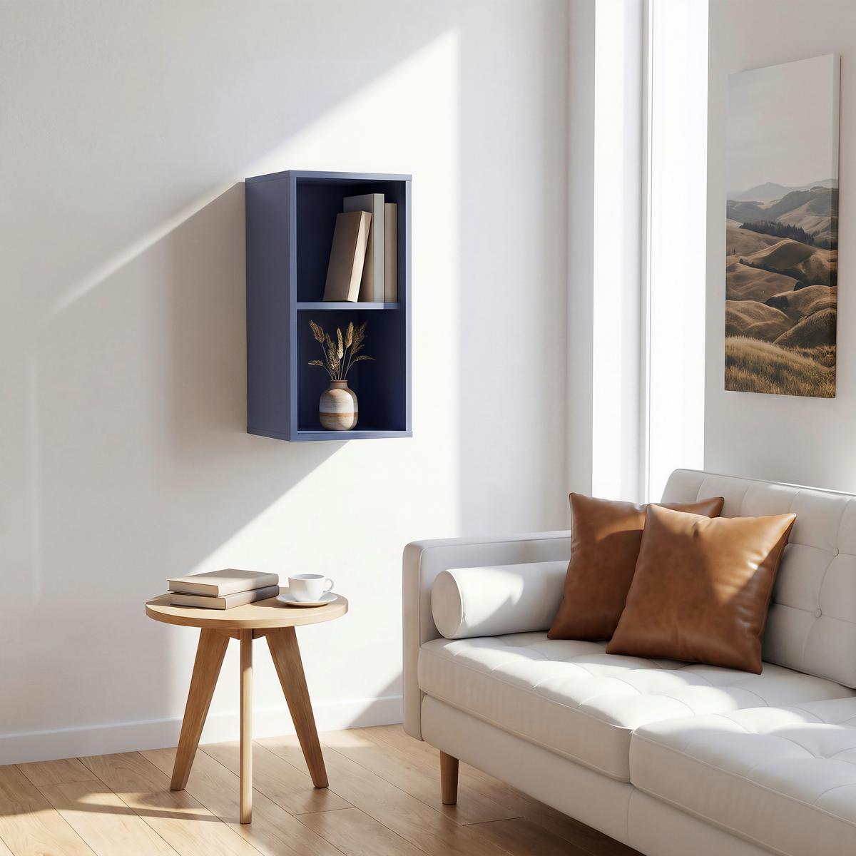 ETAJERĂ BOX - albastru, Modern, material pe bază de lemn (23/46/25cm) - Modern Living