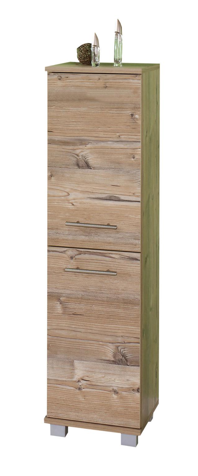 Srednje Visoka Omara Isola, Barva Smreke - barve nerjavečega jekla/srebrne barve, Konvencionalno, kovina/leseni material (30,3/117/33cm) - Stylife