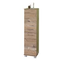 Srednje Visoka Omara Isola, Barva Smreke - barve nerjavečega jekla/srebrne barve, Konvencionalno, kovina/leseni material (30,3/117/33cm) - Stylife