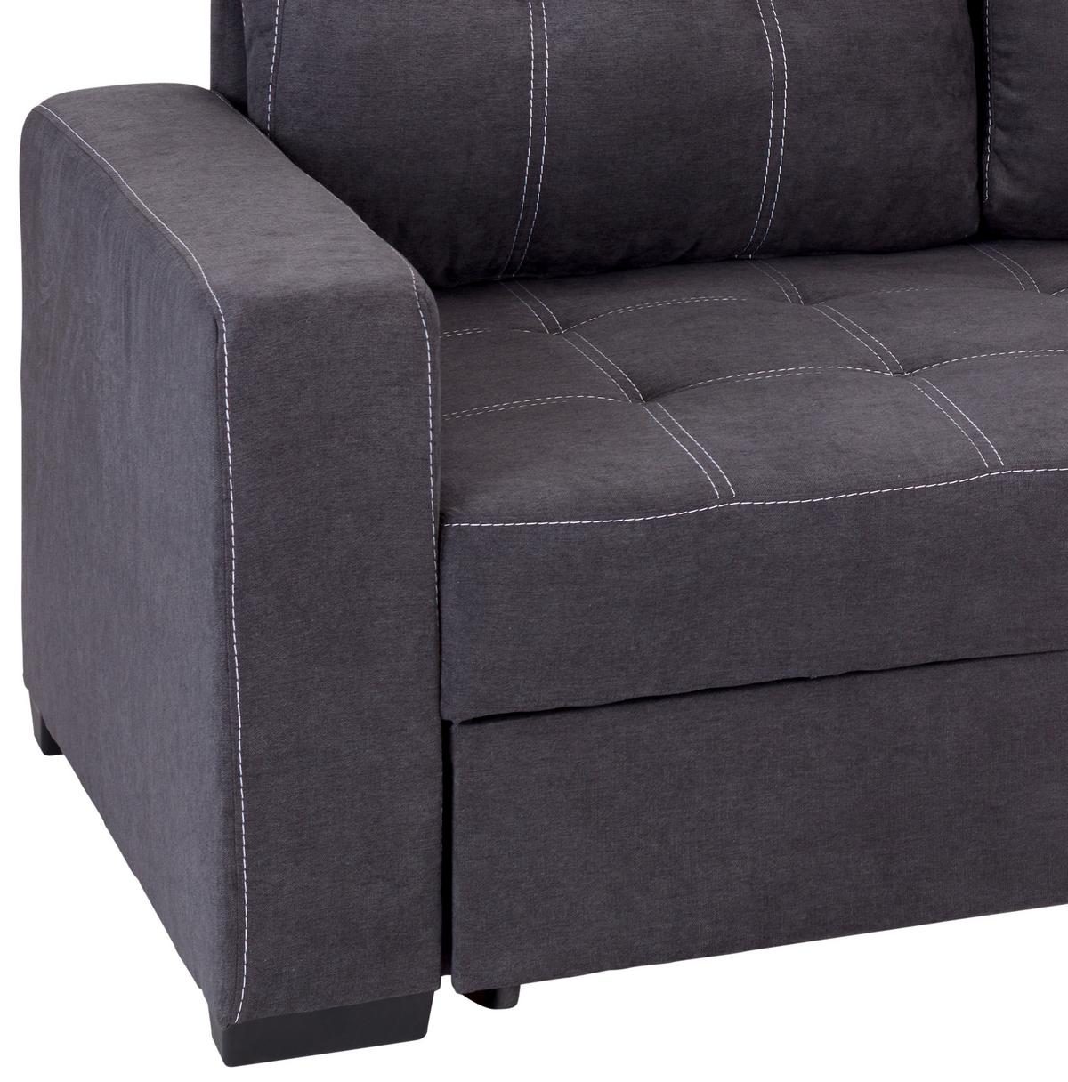Sedežna Garnitura Mediolan, Z Ležiščem - temno siva/črna, Design, umetna masa/tekstil (240/160cm) - Mömax
