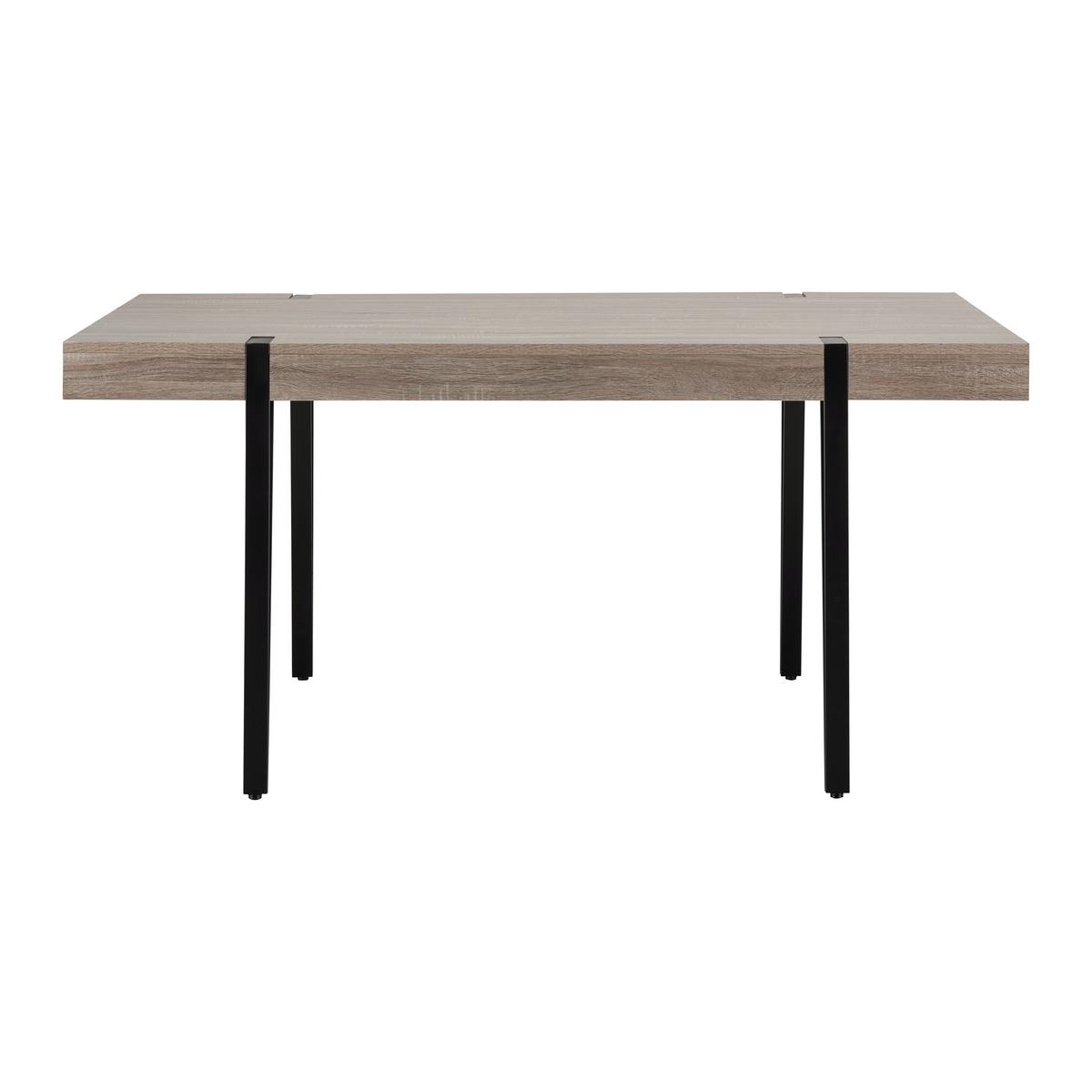 Masă ELIN - culoare lemn stejar/negru, Modern, metal/material pe bază de lemn (160/90/76cm) - Bessagi Home