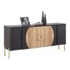 LOWBOARD HONG KONG -EXKLUSIV- - Zwart/Goudkleuren, Lifestyle, Houtcomposiet/Metaal (160/71,9/37,5cm) - Mömax