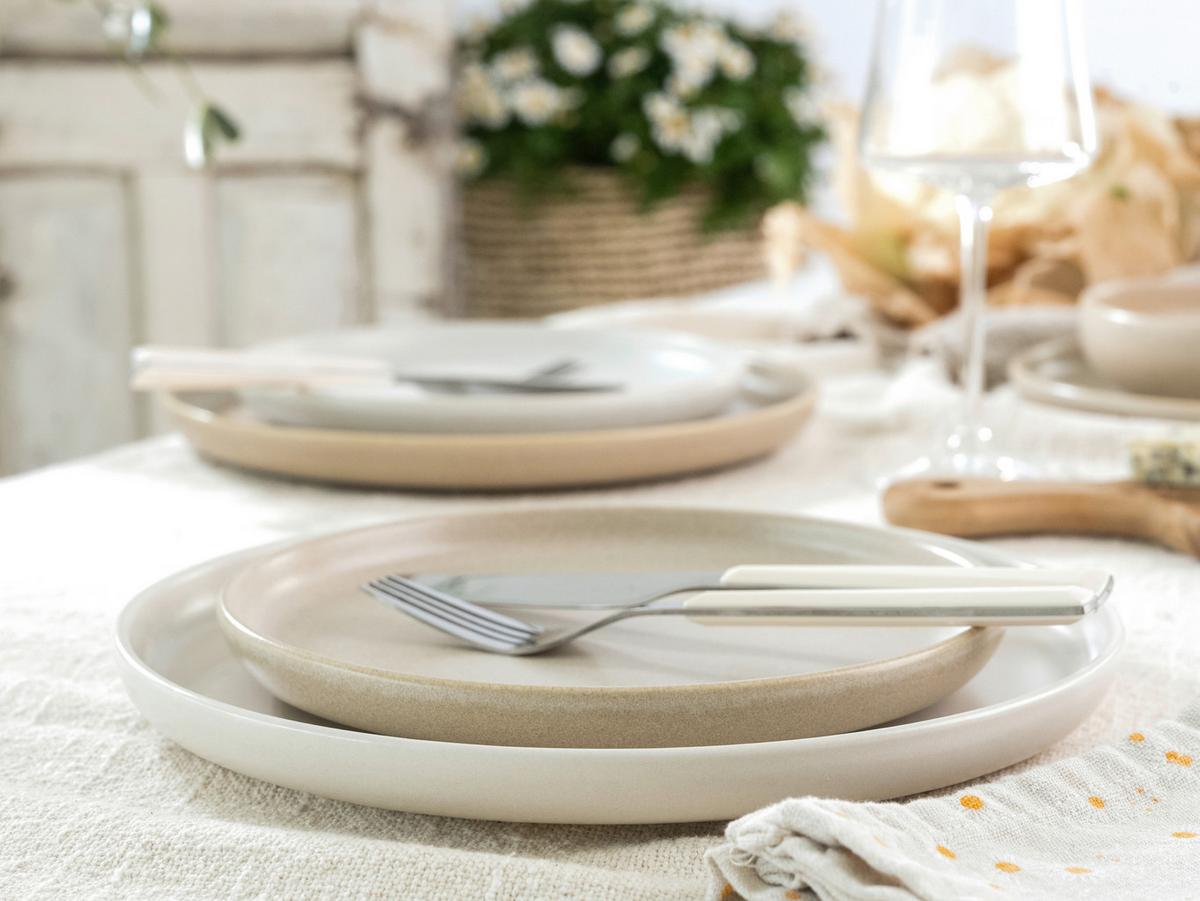 Jedilni Servis Uno Toscana, 12-Delni - krem barve/peščene barve, Basics, keramika - Creatable