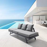 Relaxliege Ilva Blue Dunkelgrau aus Metall/Textil - Dunkelgrau/Schwarz, Modern, Textil/Metall (210/73/61cm) - Bessagi Garden