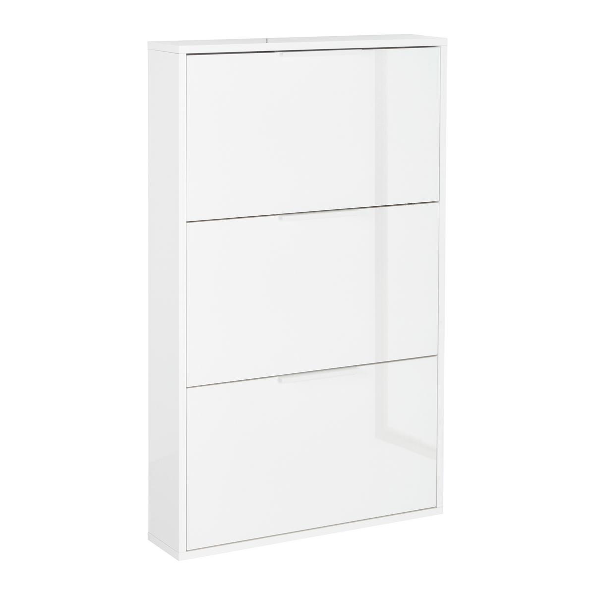 Omara Z Loputami Za Čevlje Espresso, Bela, Visoki Sijaj - bela/visoki sijaj, Konvencionalno, leseni material (65/106/15cm) - Mömax