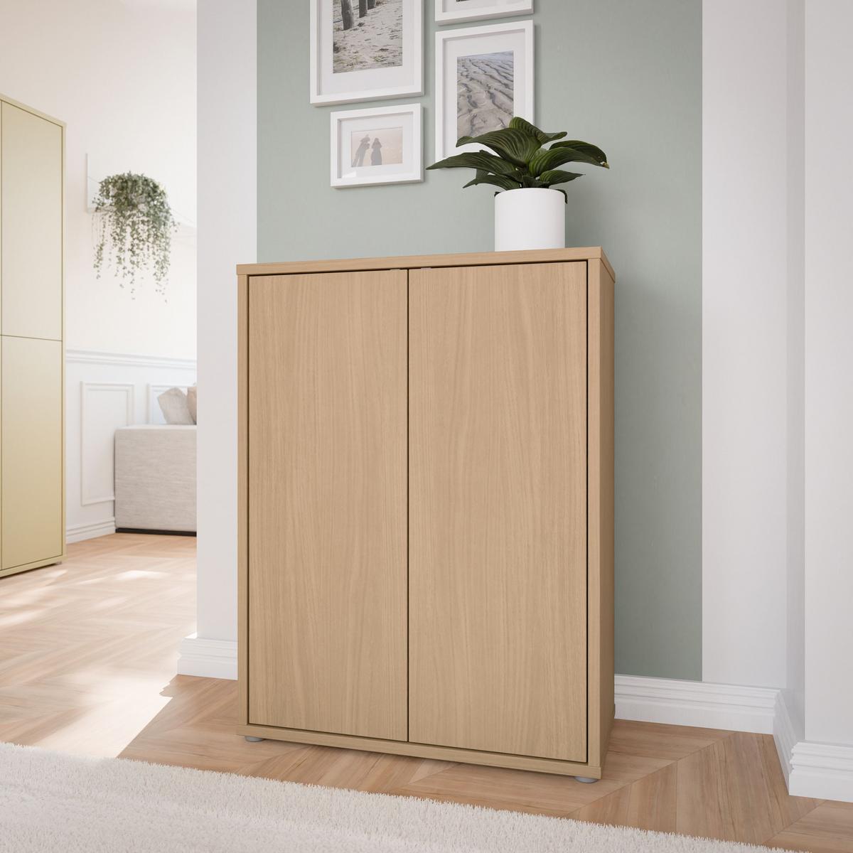 Ormar Za Cipele Alice Springs - siva/boje hrasta, Moderno, drvni materijal/plastika (74,5/99,1/34,9cm) - Modern Living