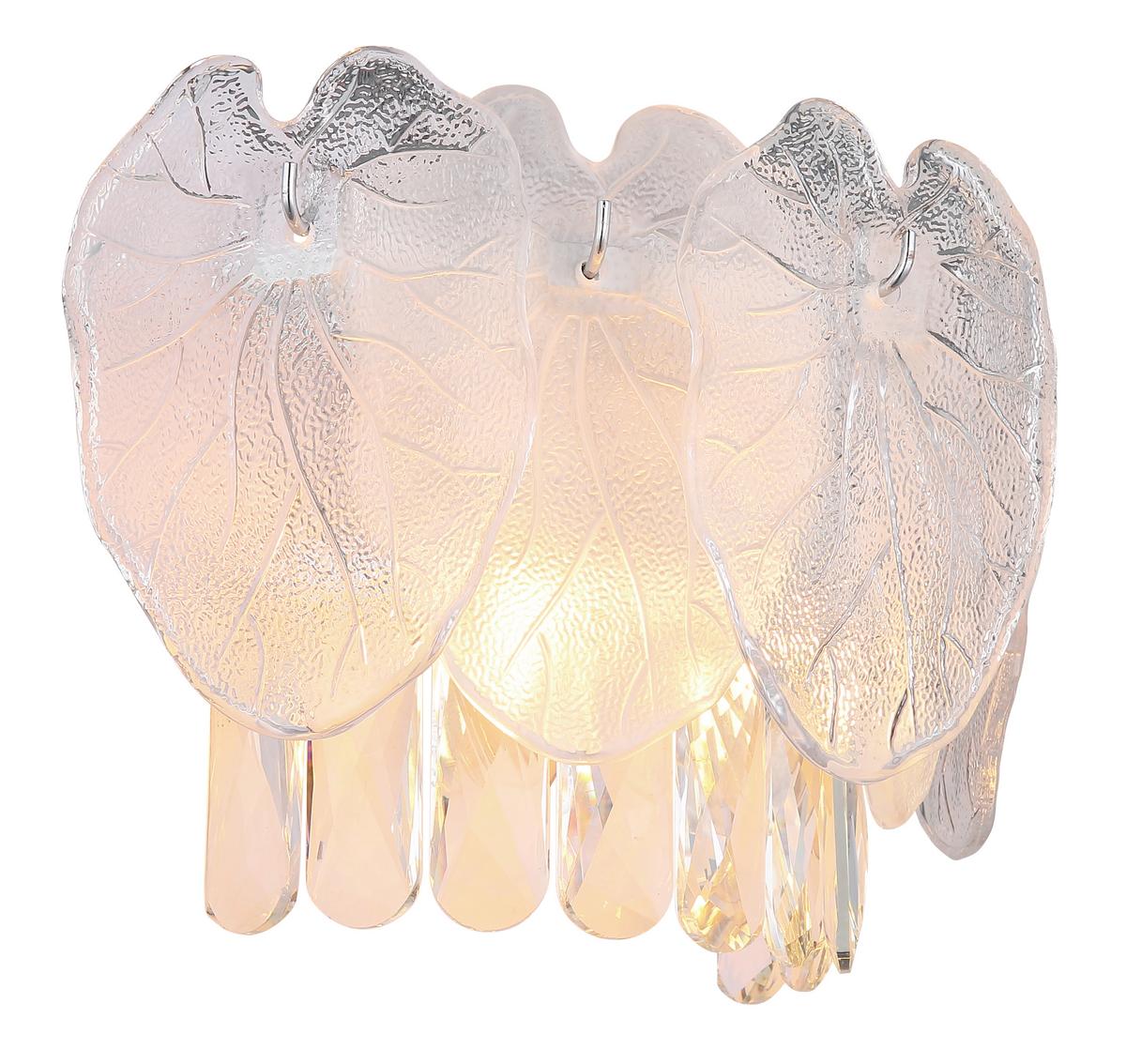 WANDLEUCHTE 15888W - Klar/Chromfarben, Konventionell, Glas/Metall (31,5/15,5/20,8cm) - Globo