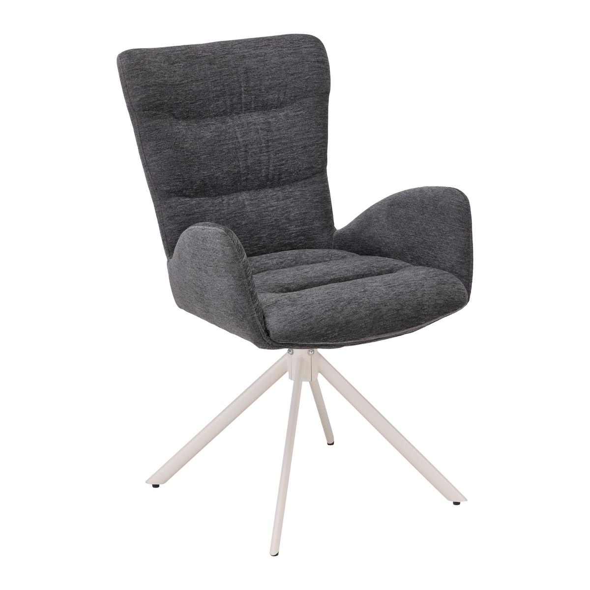 Karosszék Forgatható Stella - bézs/szürke, Design, textil/fém (58/91/65cm) - Mömax