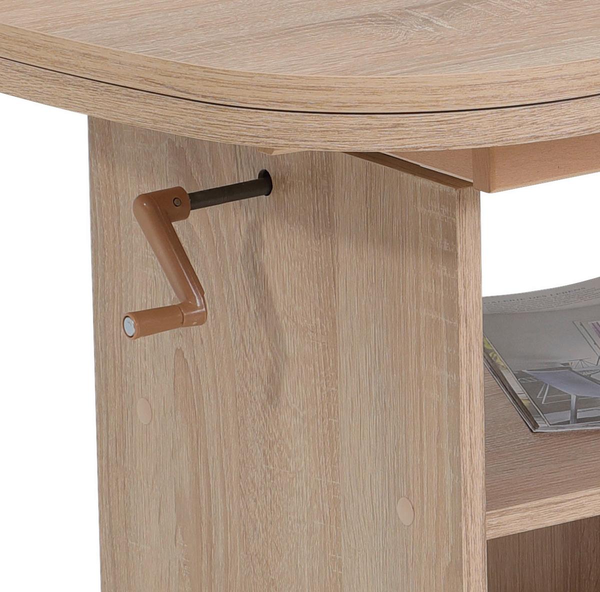 Couchtisch ausziehbar Babsi Eiche Dekor - Sonoma Eiche, MODERN, Holzwerkstoff/Kunststoff (107-157/67/53-63cm) - MID.YOU
