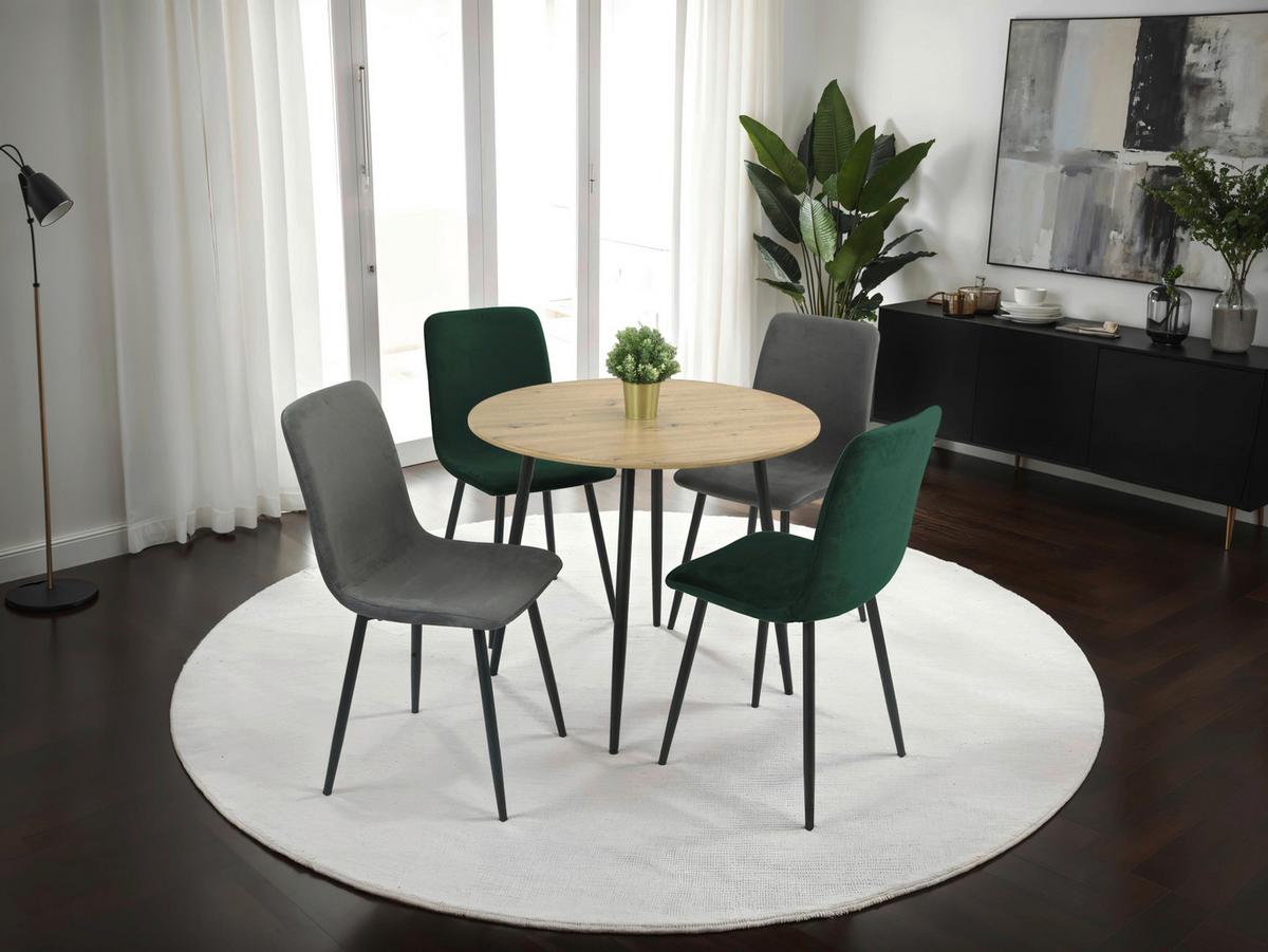 ESSTISCH HAGEN T - Schwarz/Eiche Artisan, MODERN, Holzwerkstoff/Metall (90/76/90cm) - P & B