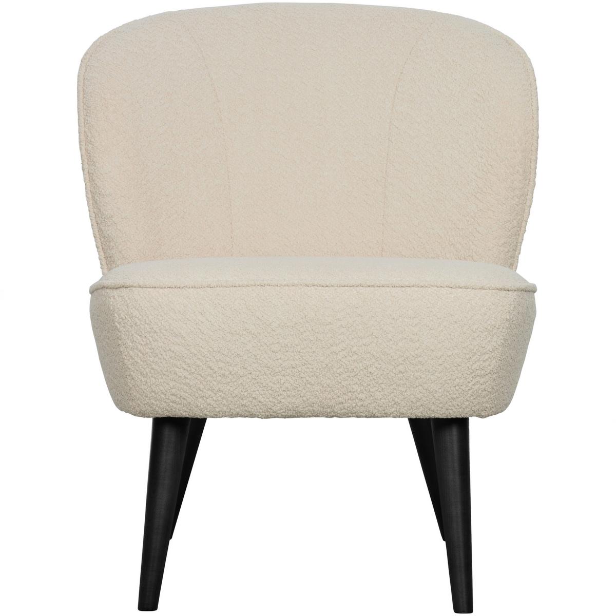 Sessel Sara Creme - Creme/Schwarz, Design, Holz/Textil (59/71/70cm) - Livetastic