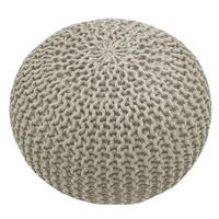 PUF BERGEN - kremowy/szary, Trend, tkanina (55/55/35cm) - Linea Natura