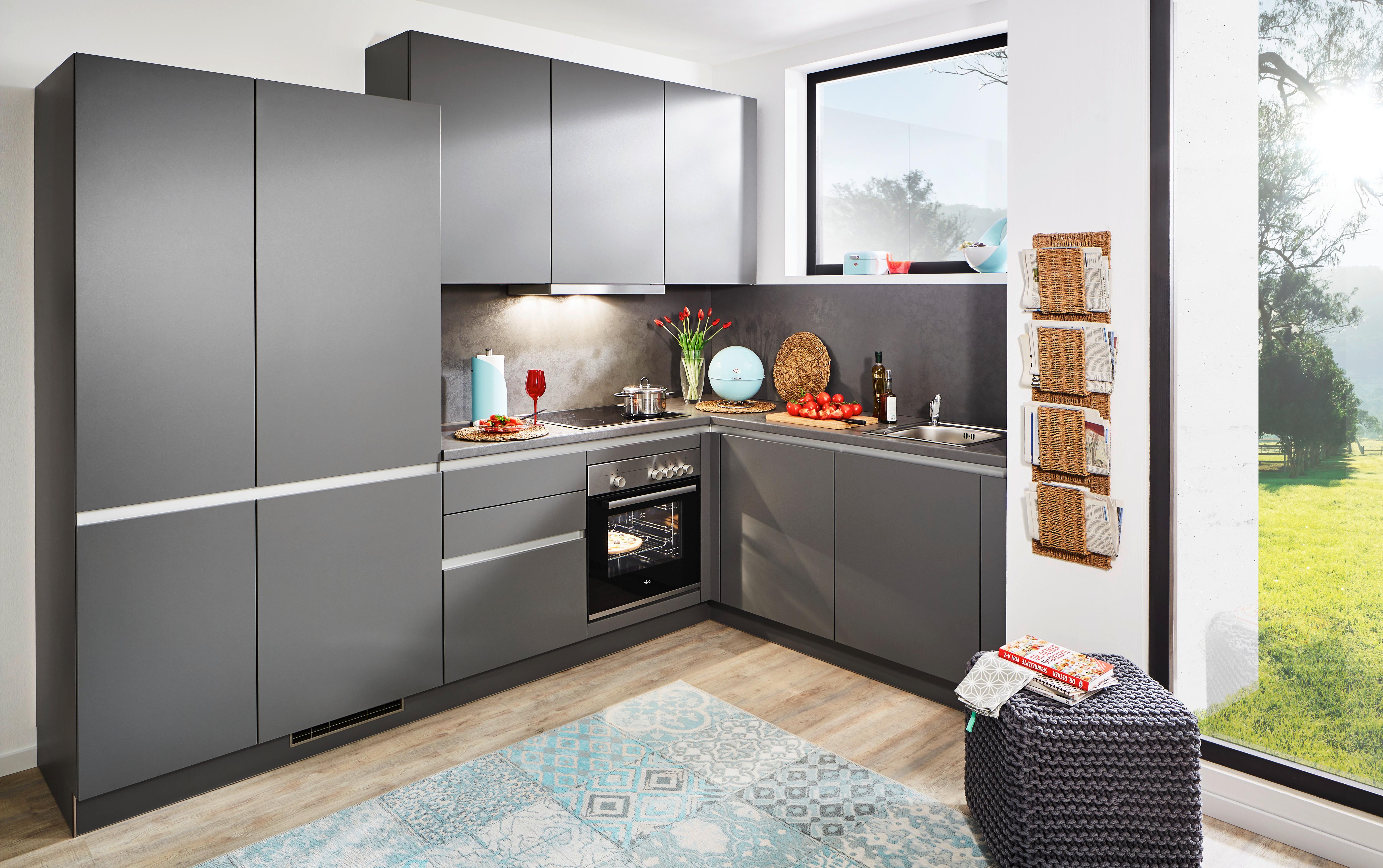 Kutna Blok Kuhinja Win - antracit, Moderno, drvni materijal (290/185cm) - Express-Kuechen