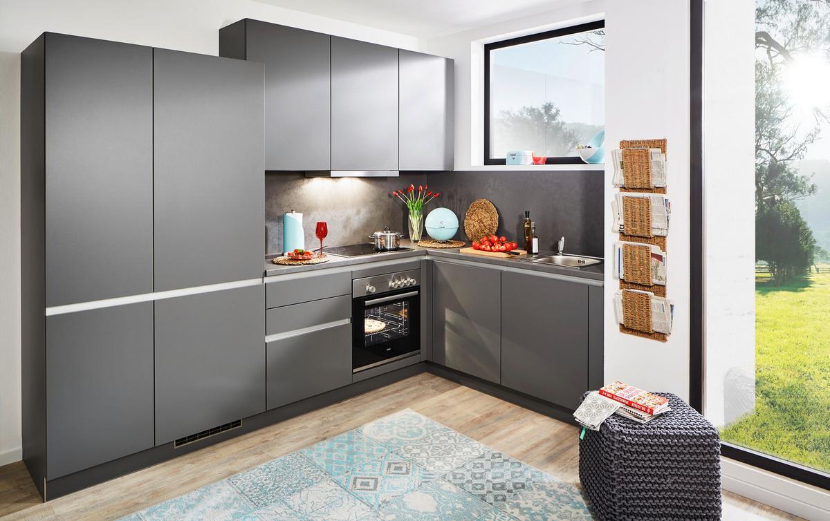 Sarokkonyha Win - antracit, Modern, faalapú anyag (290/185cm) - Express-Kuechen