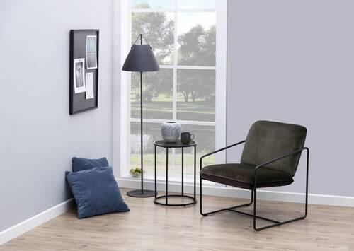 Masă auxiliară SEAFORD - negru, Trend, metal/material pe bază de lemn (40/40/55cm) - Modern Living