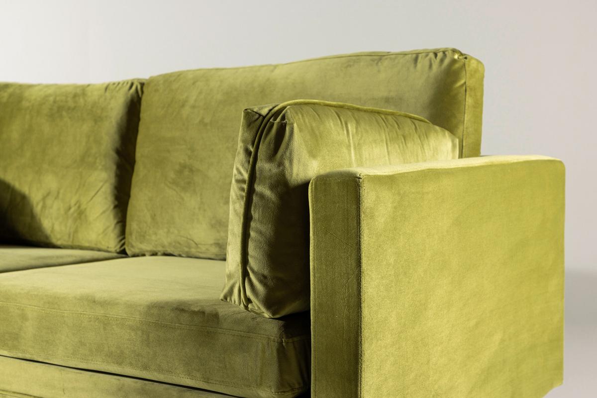 2-SITZER-SOFA BOOM - Goldfarben/Grün, Design, Textil/Metall (203/84/90cm) - Livetastic