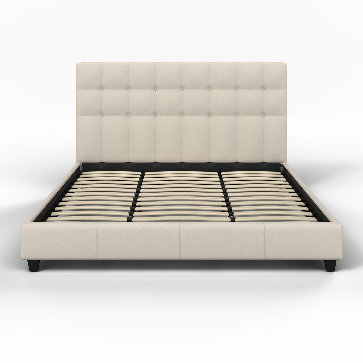 Polsterbett Frederico ca. 180x200 cm Beige - Beige/Schwarz, MODERN, Holz/Holzwerkstoff (180/200cm) - Bessagi Home