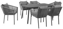 Vrtna Lounge Garnitura Toscana - temno siva/siva, Moderno, kovina/steklo (150/62/74/81/90/61cm) - Modern Living