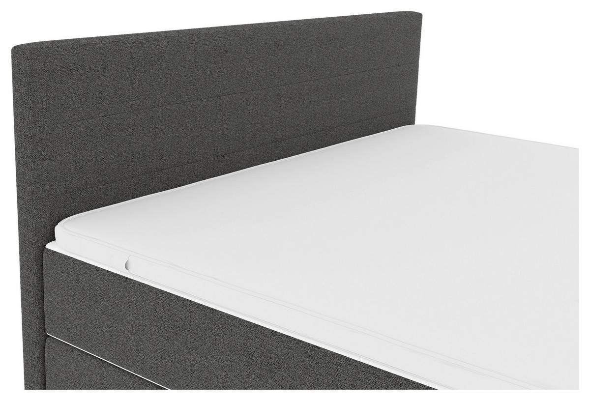 ŁÓŻKO BOXSPRING CATANIA - antracytowy/kolor chromowy, Konventionell, tworzywo sztuczne/tkanina (160/200cm) - Boxxx