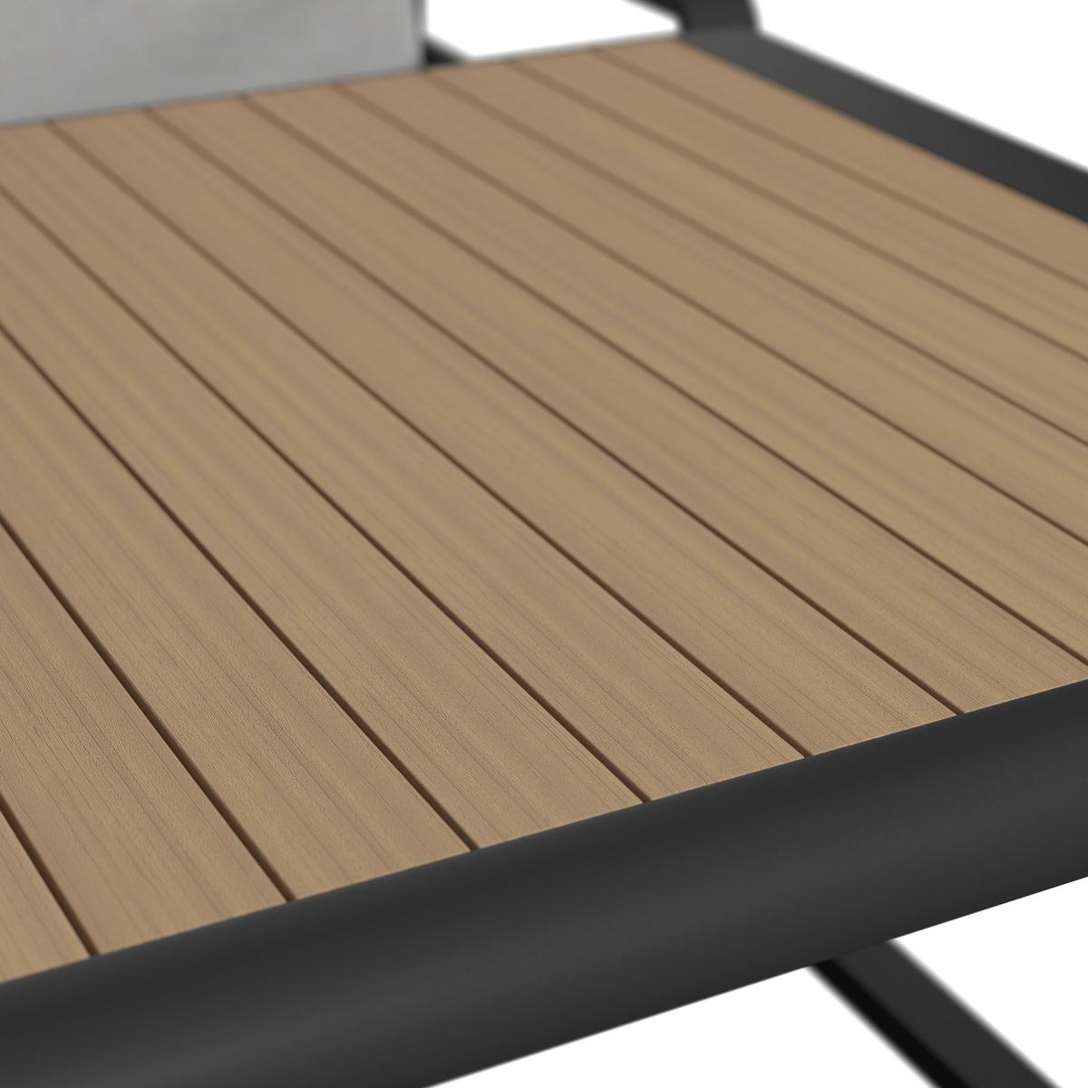 Dining-Loungeset Aruba Hellgr. /Schwarz Outdoorstoff/Metall - Hellgrau/Schwarz, MODERN, Kunststoff/Textil - Bessagi Garden