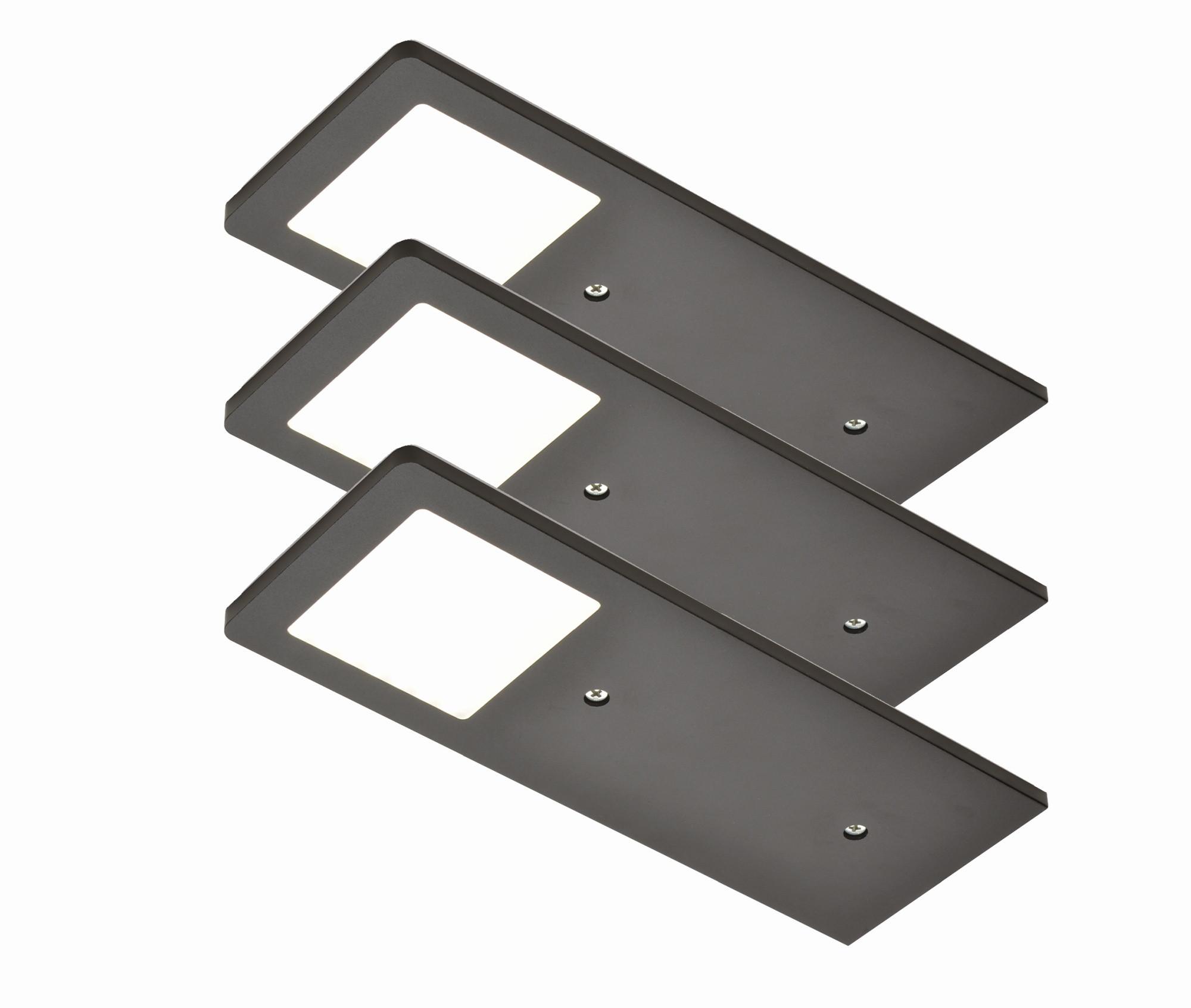 Unterbauleuchten-Set 101091 Schwarz - Schwarz, LIFESTYLE, Metall (19/7/0,5cm) - HKT