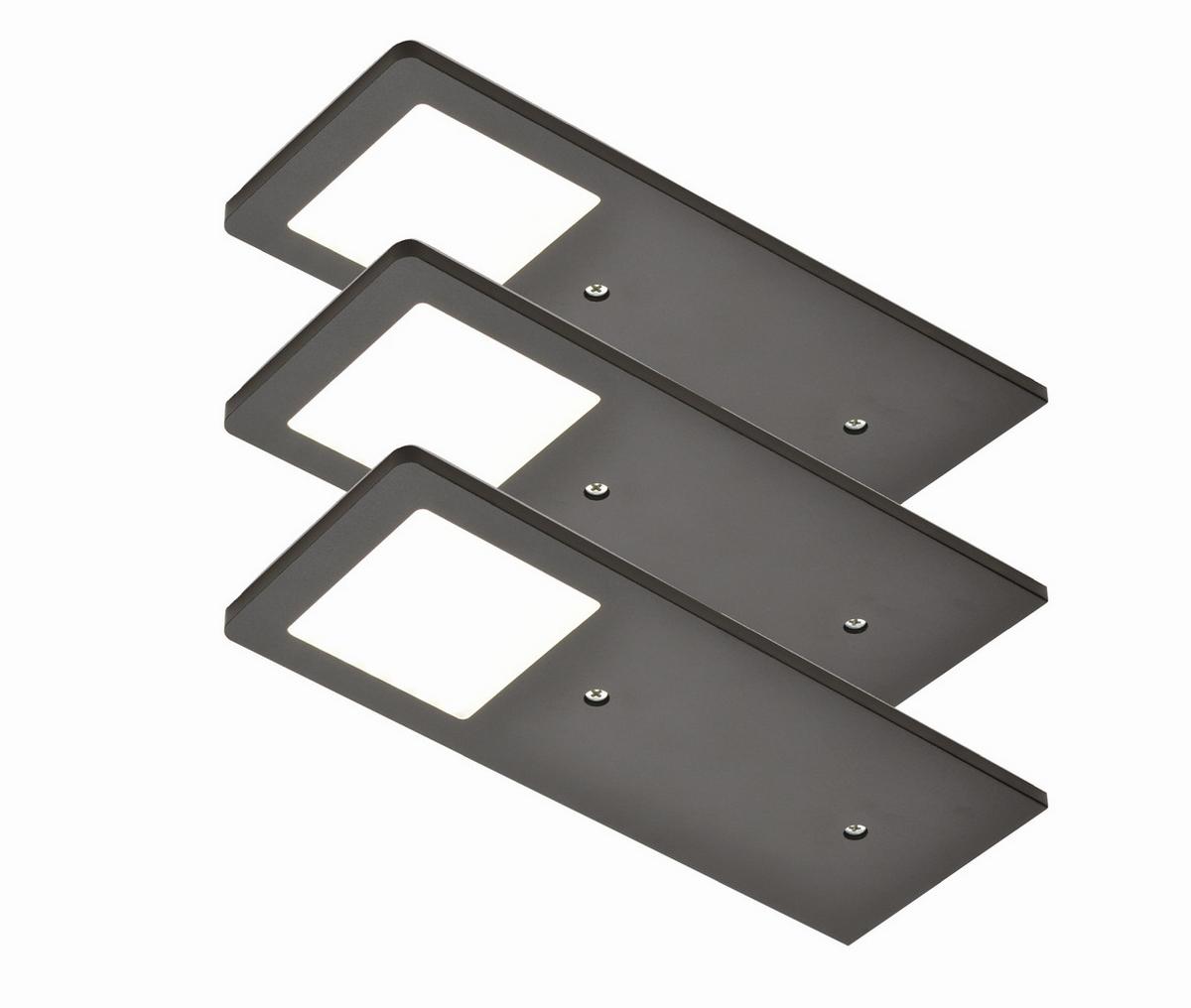 Unterbauleuchten-Set 101091 Schwarz - Schwarz, LIFESTYLE, Metall (19/7/0,5cm) - HKT